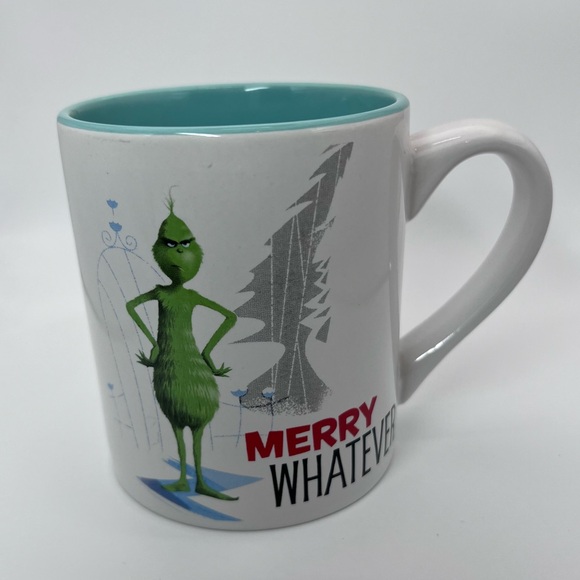Dr. Seuss The Grinch "MERRY WHATEVER!" Ceramic Hot Cold Beverage Cup 14 Oz. Mug - Picture 6 of 9